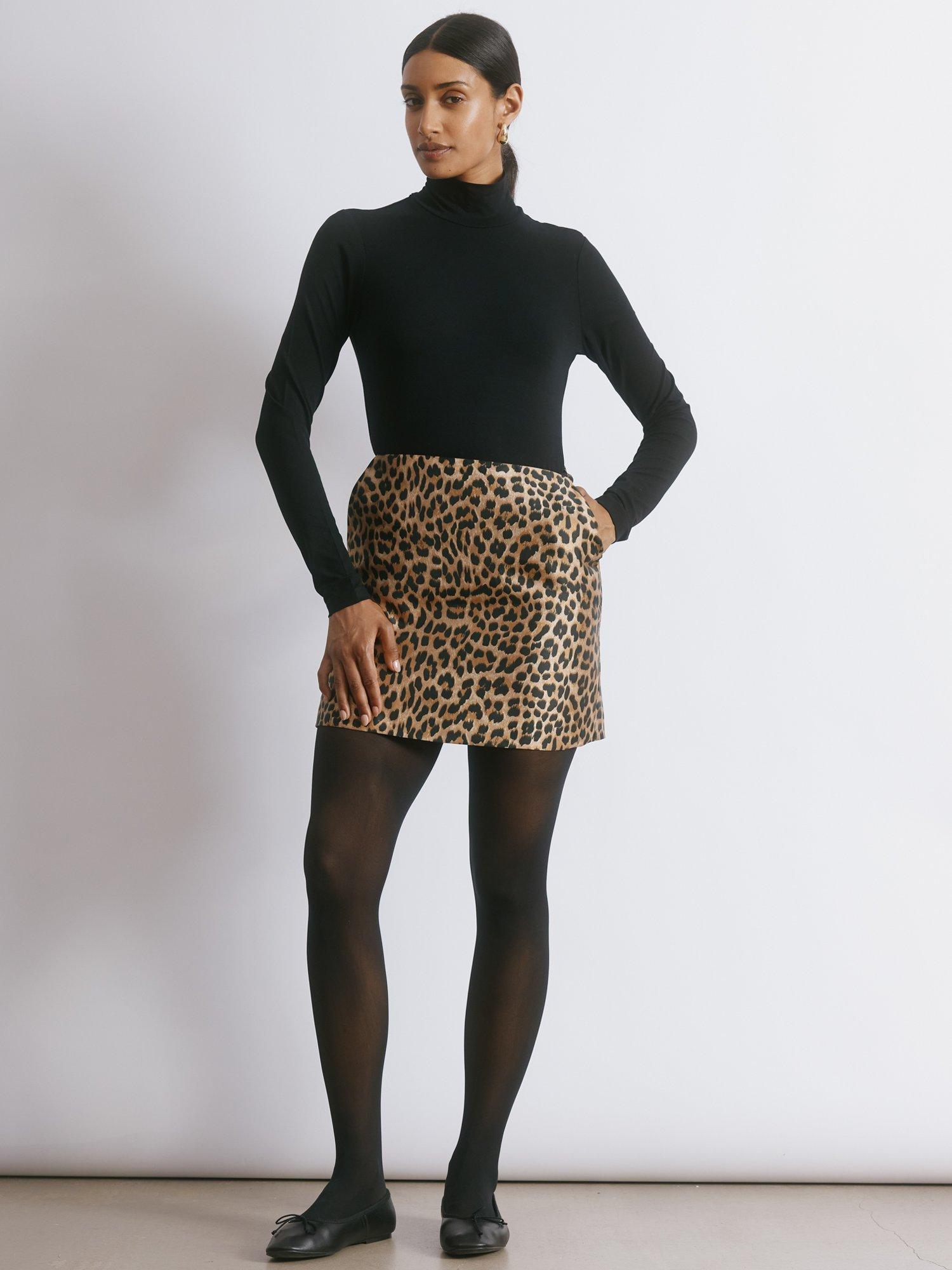 Product image 1 of 5, which shows Albaray Animal Taffeta Mini Skirt, Brown/Multi, 8