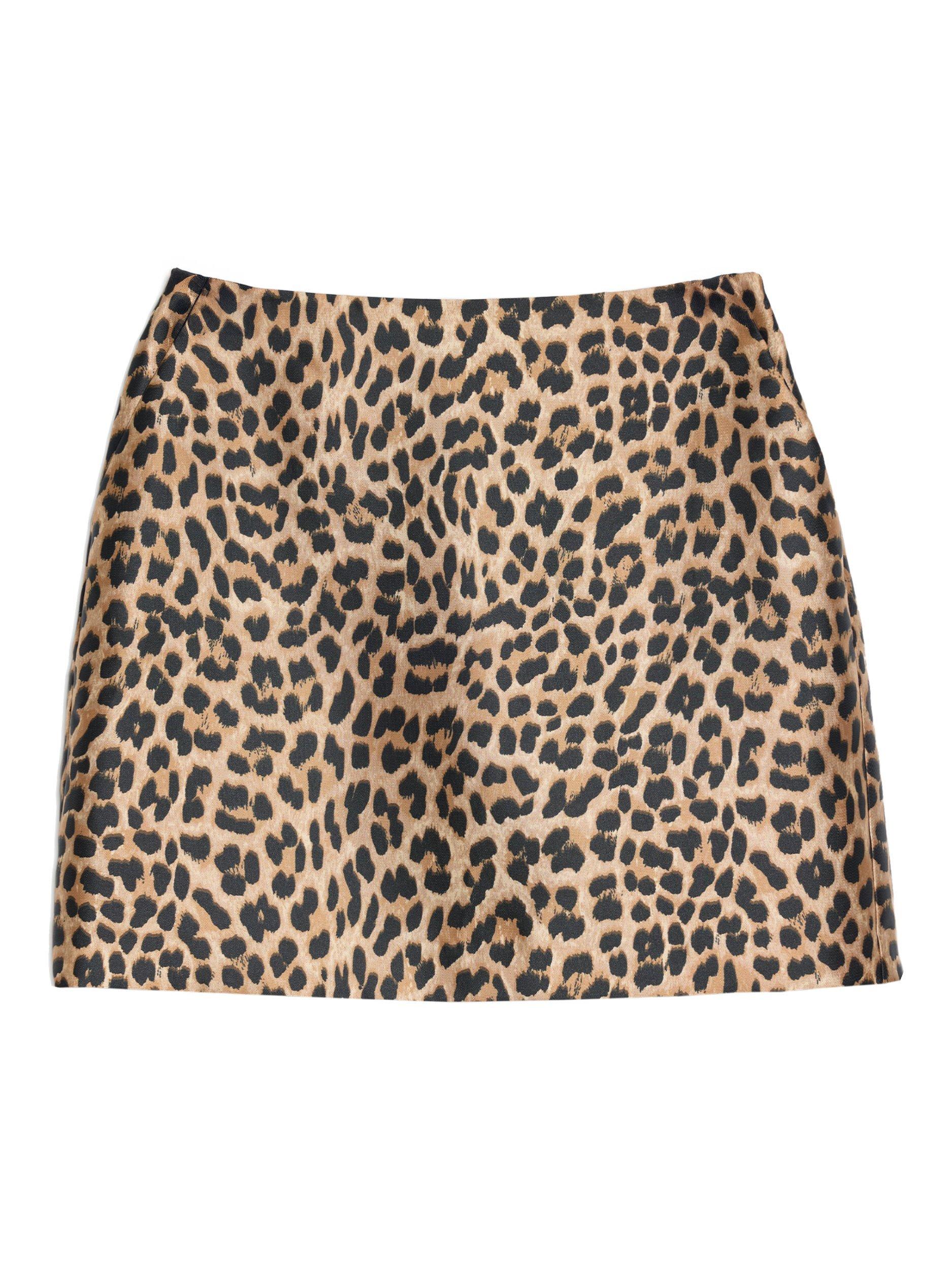 Product image 5 of 5, which shows Albaray Animal Taffeta Mini Skirt, Brown/Multi, 8