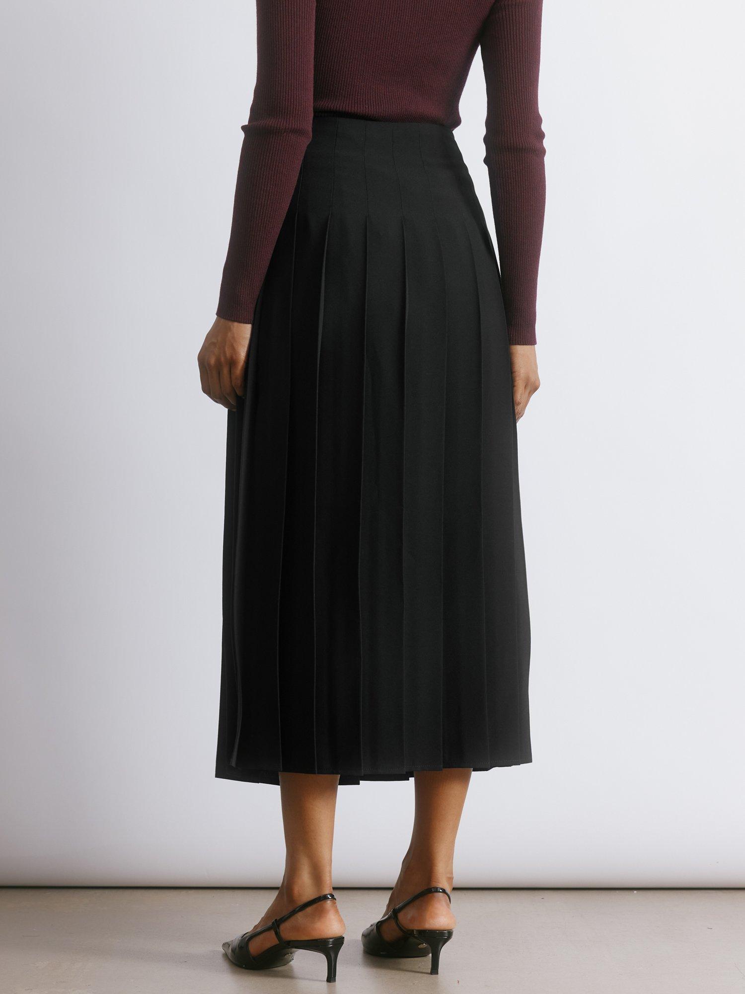 Product image 2 of 6, which shows Albaray Pleated Midi Skirt, Black, 12