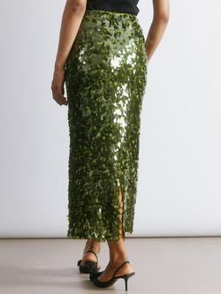 Albaray Drop Sequin Skirt, Green - view 2, Green