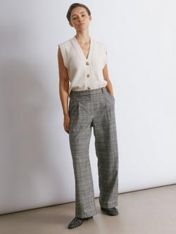 Albaray Check Tailored Trousers, Grey, Grey