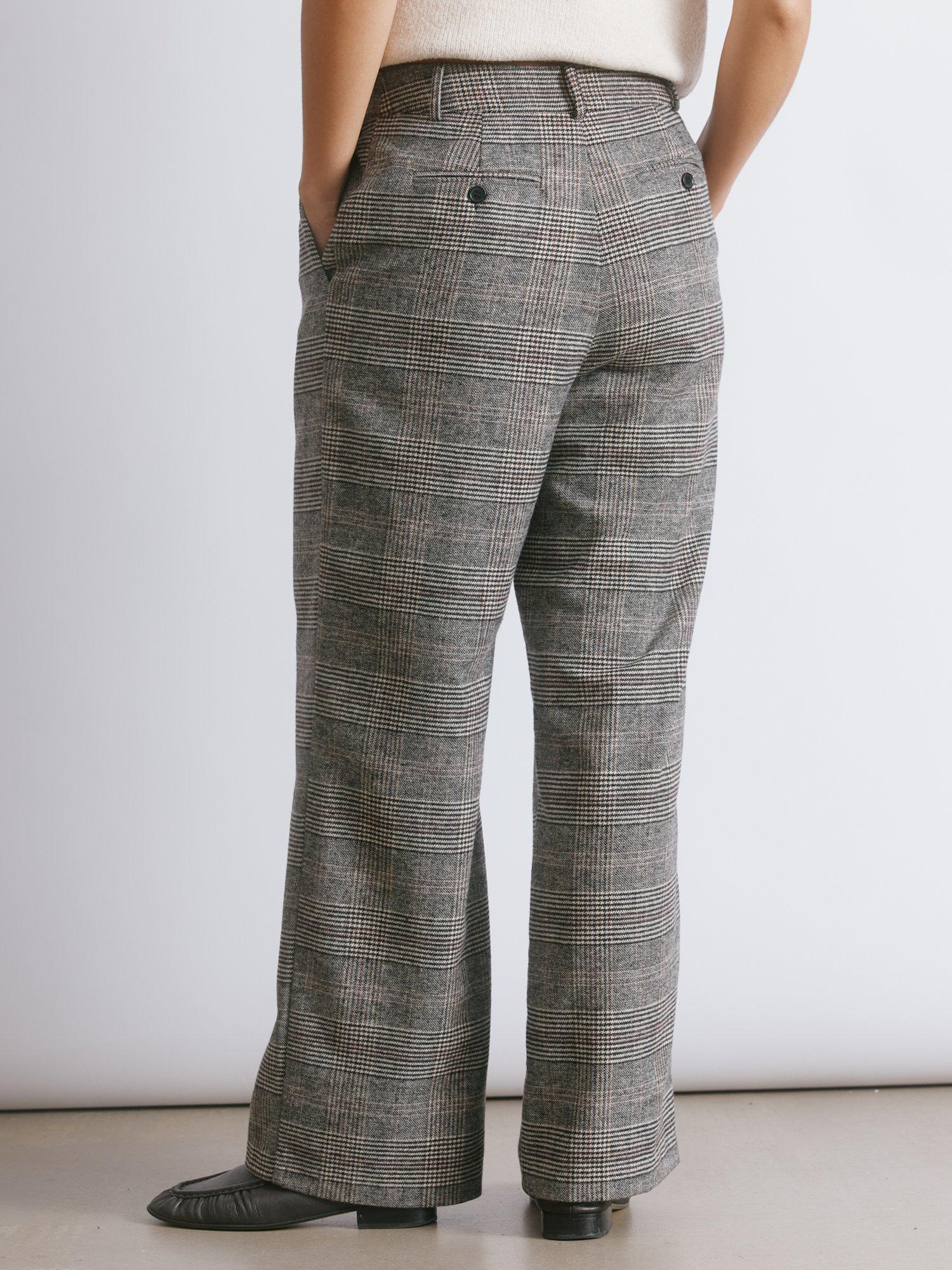Product image 2 of 5, which shows Albaray Check Tailored Trousers, Grey, 8