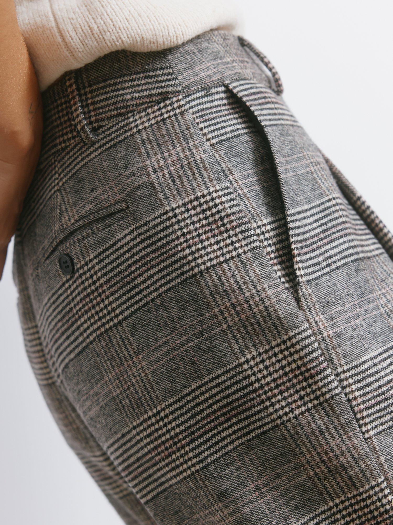 Product image 4 of 5, which shows Albaray Check Tailored Trousers, Grey, 8