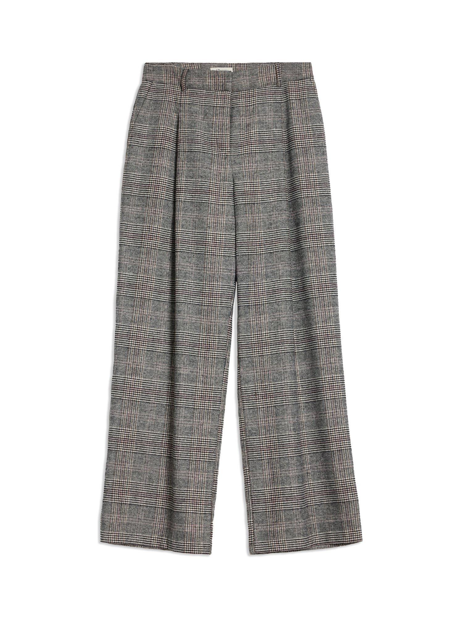 Product image 5 of 5, which shows Albaray Check Tailored Trousers, Grey, 8