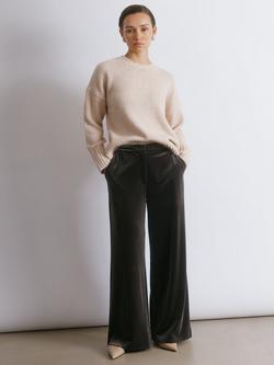 Albaray Velvet Wide Leg Trousers, Chocolate, Chocolate