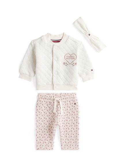 Tommy Hilfiger Baby 3-Piece Cotton Rich Set, Ivory Silk, Ivory Silk