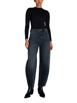 EAST 42ND RIO Barrel Leg Jeans, Washed Black - view 2, Washed Black