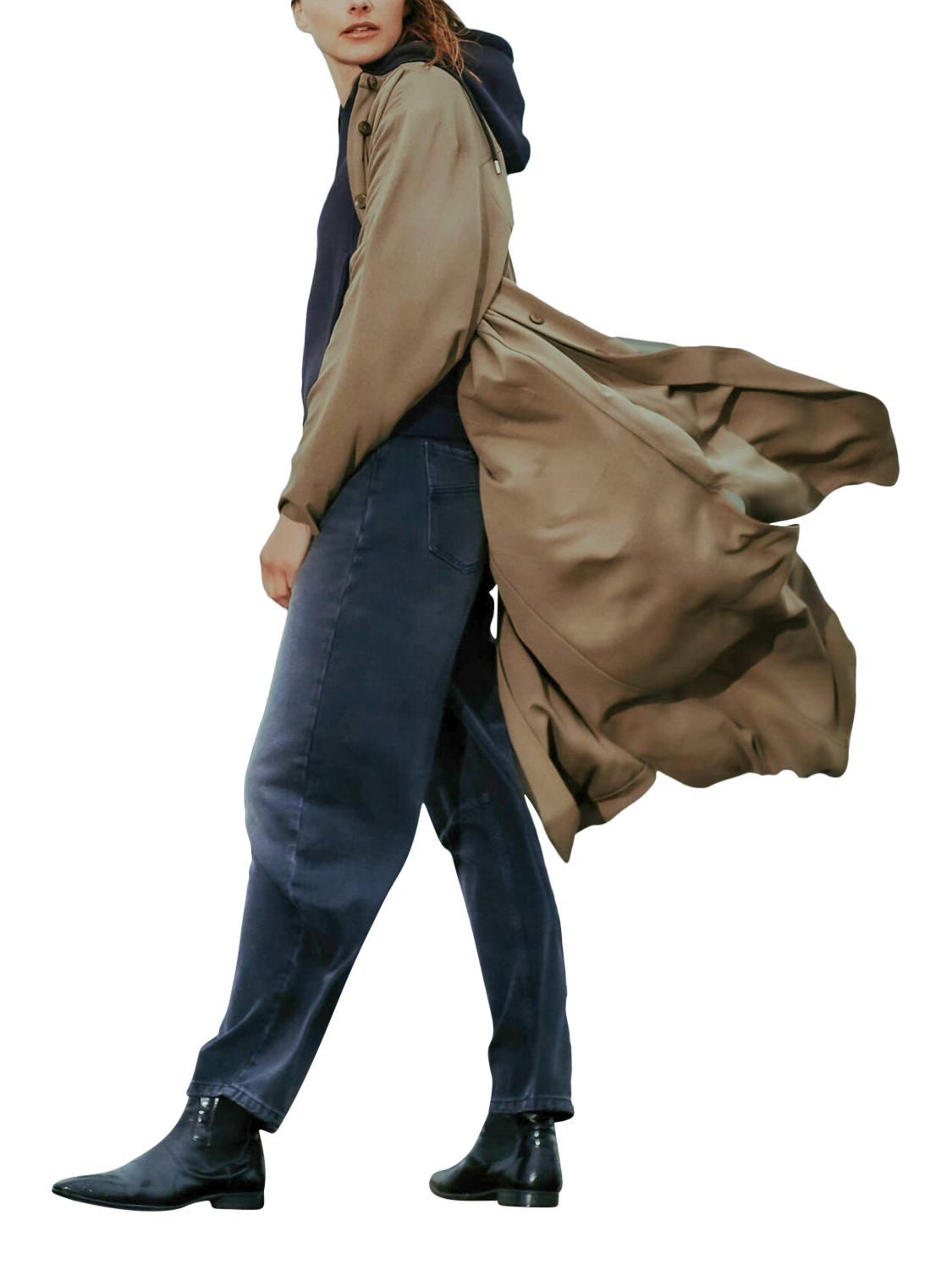 Product image 6 of 7, which shows EAST 42ND RIO Barrel Leg Jeans, Washed Black, W28/L30