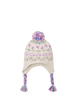 Angels by Accessorize Kids' Wool Blend Fair Isle Bobble Hat, Multi, Multi