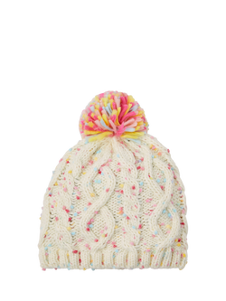 Angels by Accessorize Kids' Sprinkles Cable Knit Hat, Angels by Accessorize Kids' Sprinkles Cable Knit Hat, Ivory/Multi, Ivory/Multi