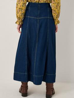 Monsoon Brooke Denim Skirt, Indigo - view 2, Indigo