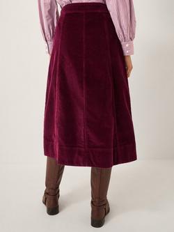 Monsoon Jamie Button Corduroy Mini Skirt - view 2, Burgundy