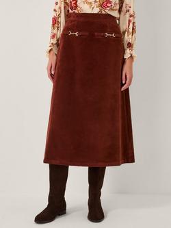 Monsoon Lana Suedette Midi Skirt, Burgundy, Burgundy