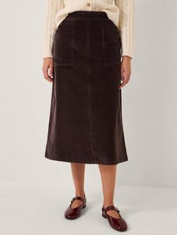 Monsoon Malika Corduroy Midi Skirt, Chocolate