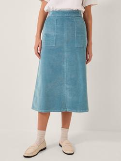 Monsoon Malika Corduroy Midi Skirt, Pale Blue