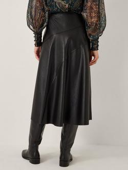 Monsoon Marnie Faux Leather Midi Skirt - view 2, Black