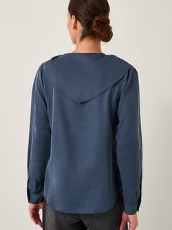Monsoon Drew Tie-Neck Blouse, Blue - view 2, Blue
