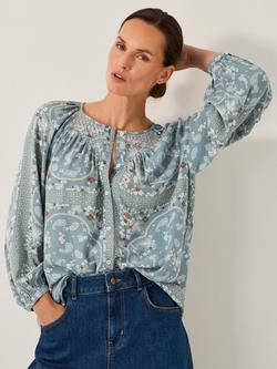Monsoon Mandy Paisley Print Blouse, Blue, Blue