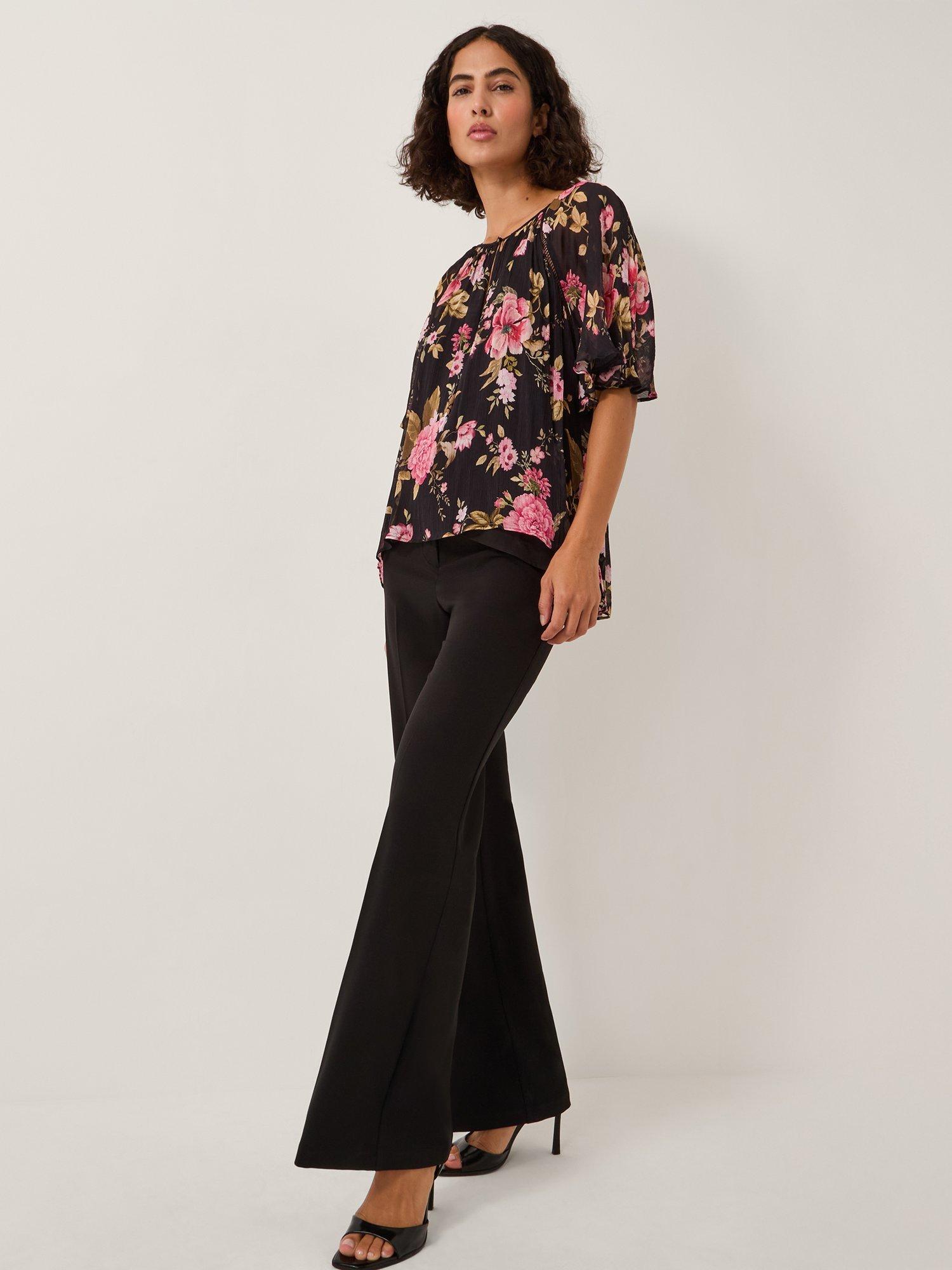 Product image 3 of 5, which shows Monsoon Mariel Floral Blouse, Black, S