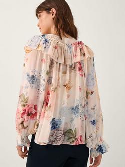Monsoon Sasha Floral Blouse, Cream - view 2, Cream