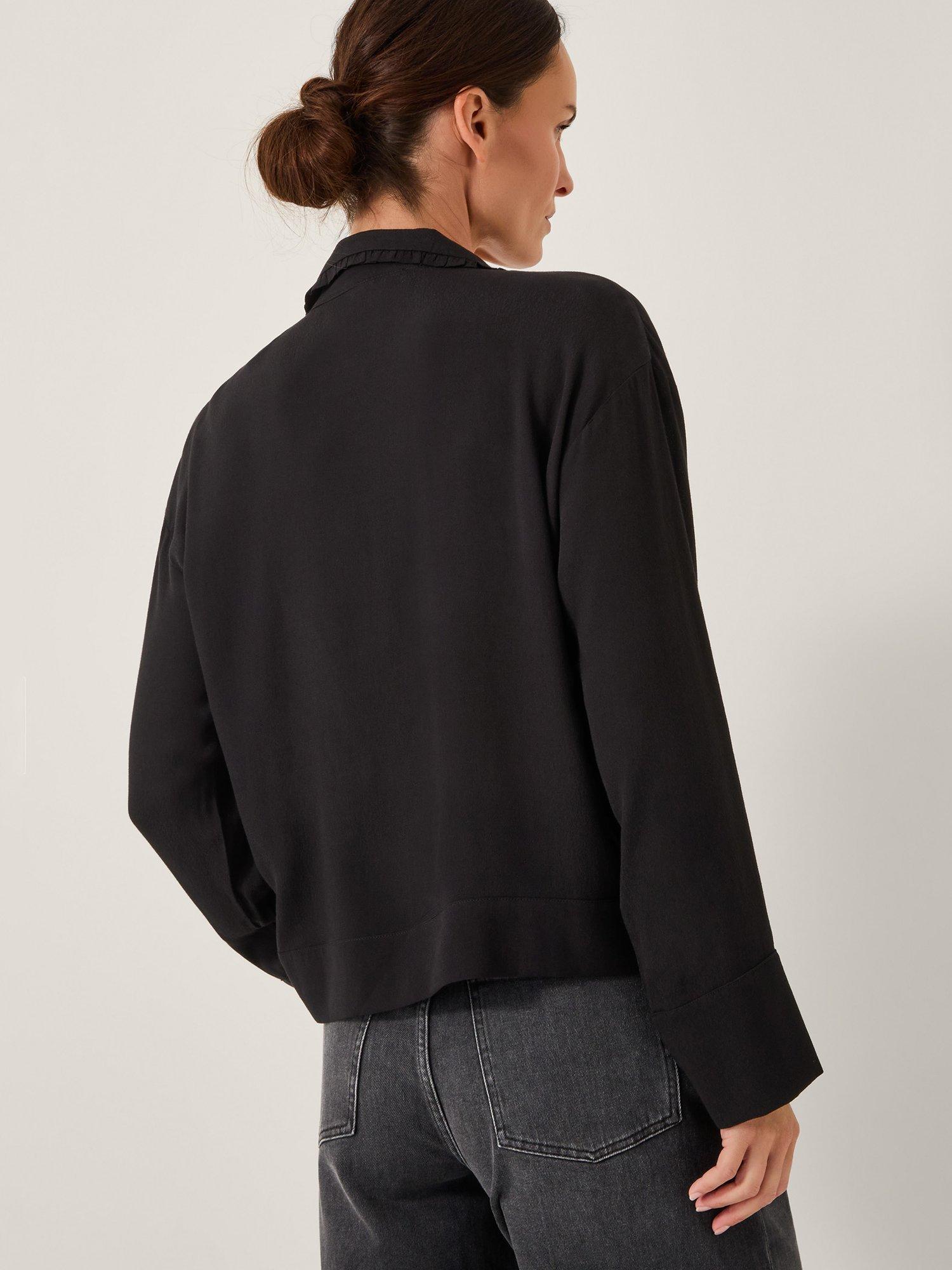 Product image 2 of 5, which shows Monsoon Tamara Lace Blouse, Black, S
