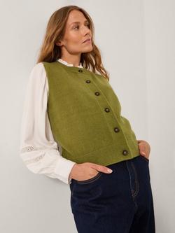 Monsoon Brooke Button Knit Tank Top, Green