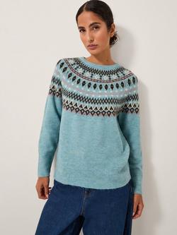 Monsoon Fran Fair Isle Jumper, Blue