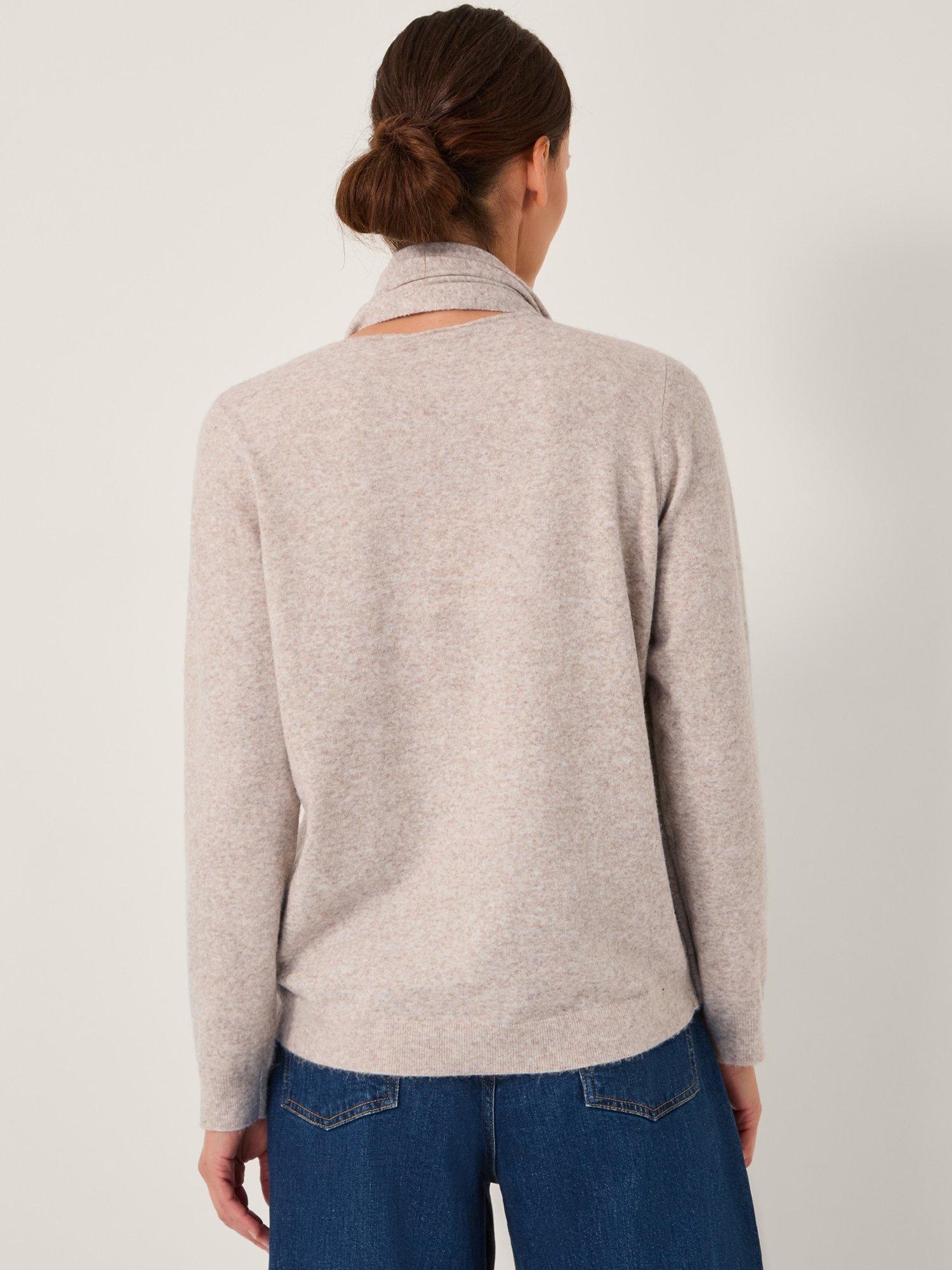 Product image 2 of 5, which shows Monsoon Sally Scarf Jumper, Natural, XXL