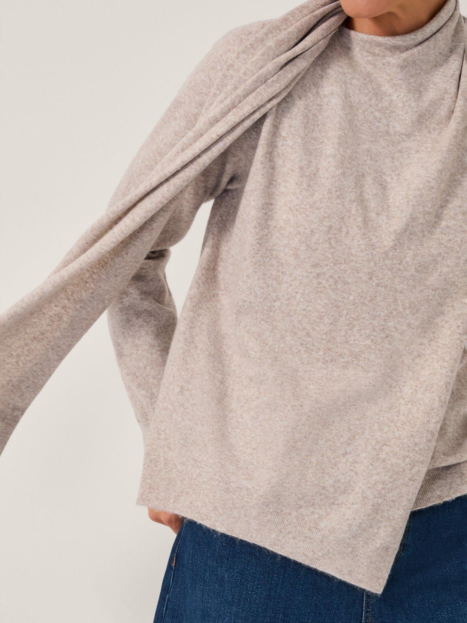 Product image 4 of 5, which shows Monsoon Sally Scarf Jumper, Natural, XXL