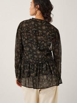 Monsoon Clara Floral Top, Black - view 2, Black