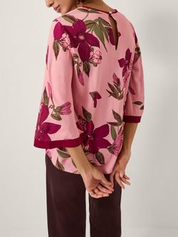Monsoon Clemmie Floral Print Top, Pink - view 2, Pink