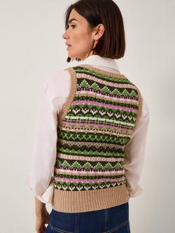 Monsoon Fira Fair Isle Knitted Tank Top, Green - view 2, Green