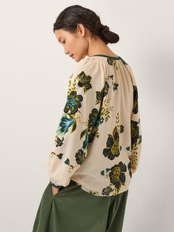 Monsoon Zenya Floral Print Blouse, Green - view 2, Green