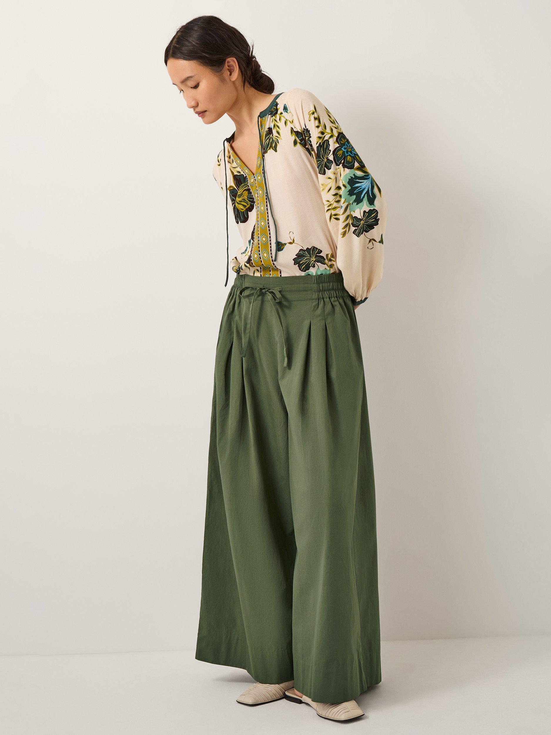 Product image 3 of 5, which shows Monsoon Zenya Floral Print Blouse, Green, S