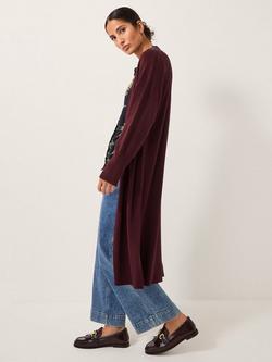 Monsoon Mel Longline Cardigan, Berry, Berry