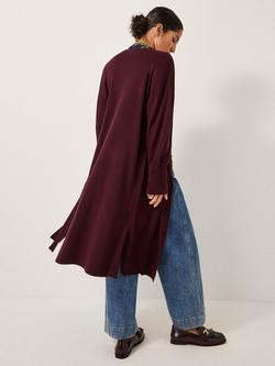Monsoon Mel Longline Cardigan, Berry - view 2, Berry