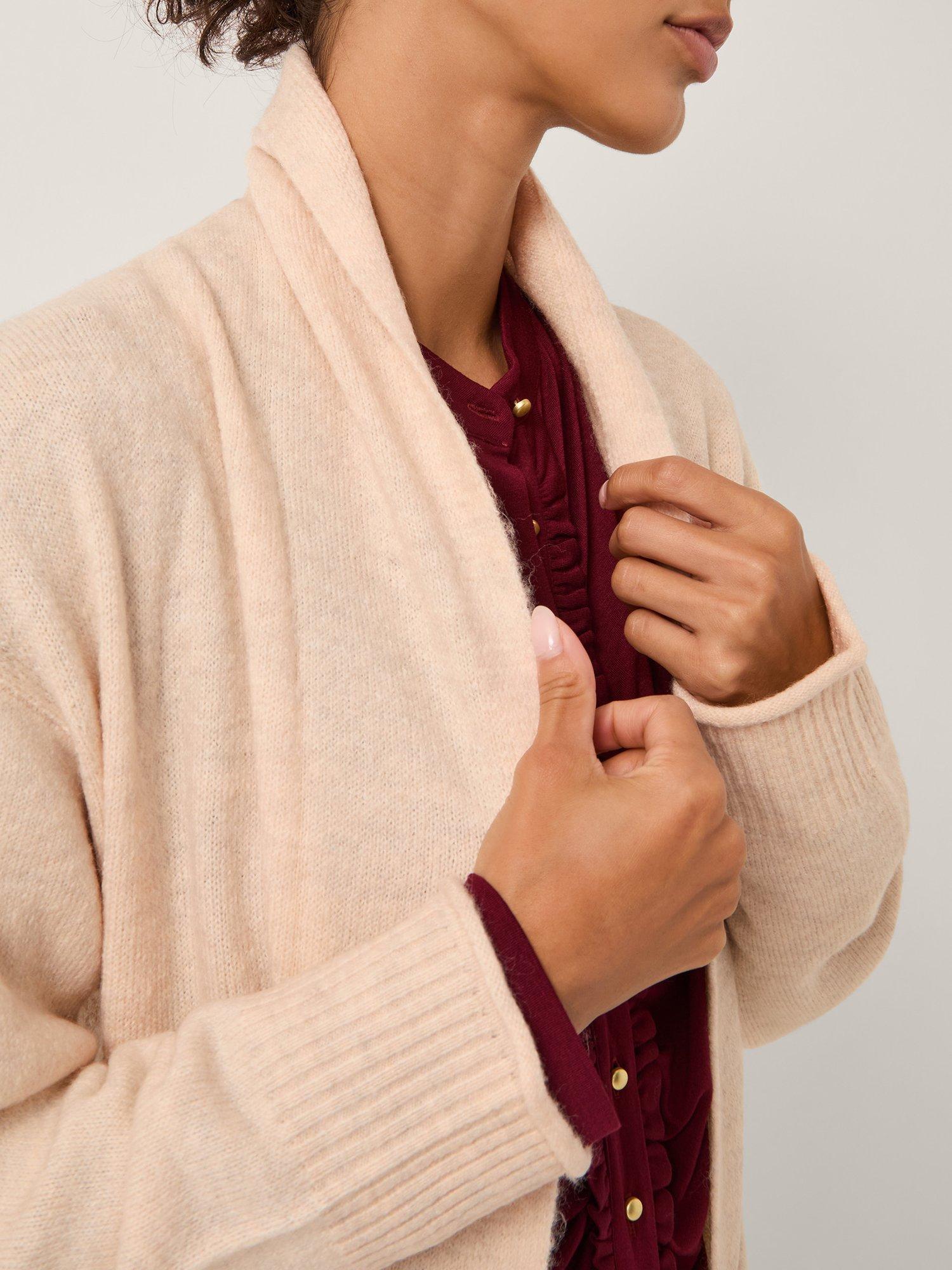 Product image 4 of 5, which shows Monsoon Sacha Longline Cardigan, Camel, S