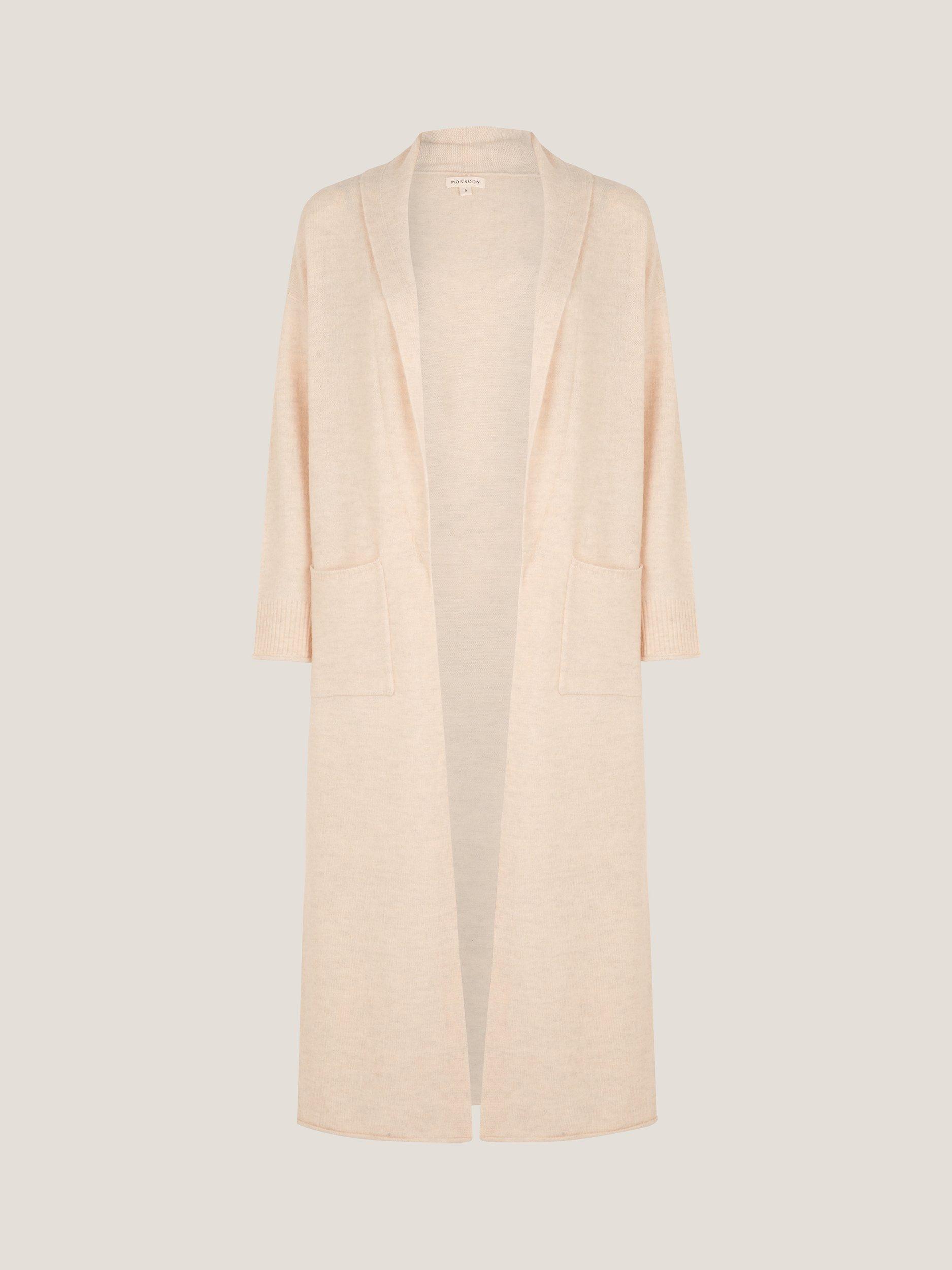 Product image 5 of 5, which shows Monsoon Sacha Longline Cardigan, Camel, S