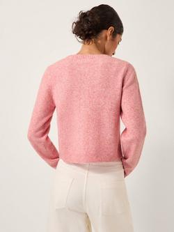 Monsoon Sera Scallop Cardigan, Pink - view 2, Pink