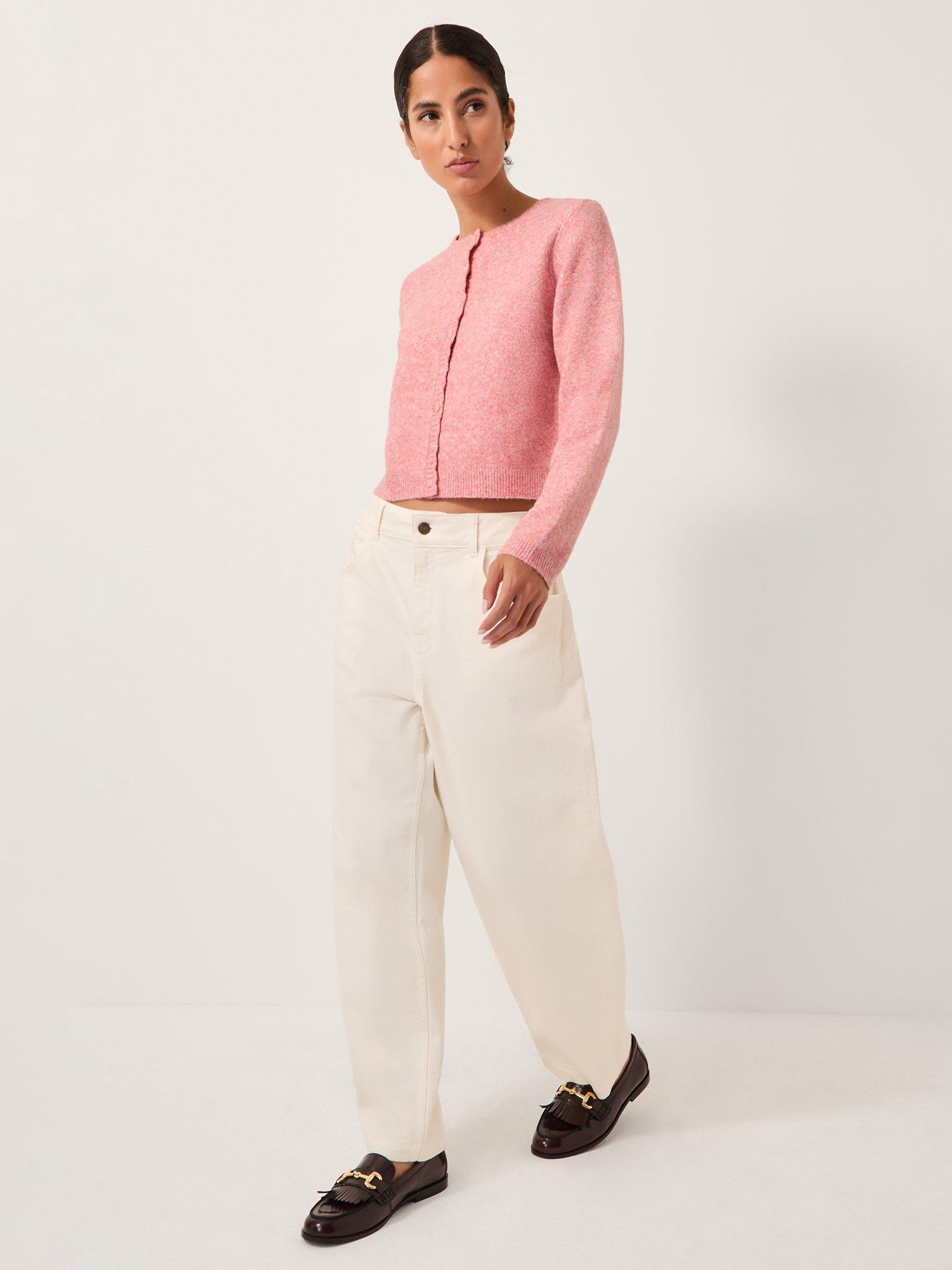 Product image 3 of 5, which shows Monsoon Sera Scallop Cardigan, Pink, M
