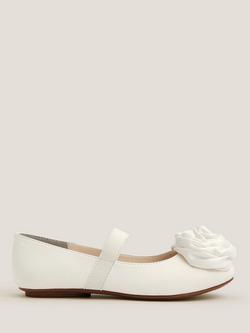 Monsoon Kids' Rosette Ballet Shoes, Ivory
