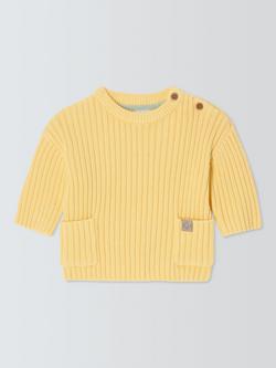 John Lewis Baby Rib Jumper, Yellow, Yellow