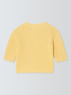 John Lewis Baby Rib Jumper, Yellow - view 2, Yellow