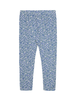 Trotters Kids' Floral Print Leggings, Blue, Blue Floral