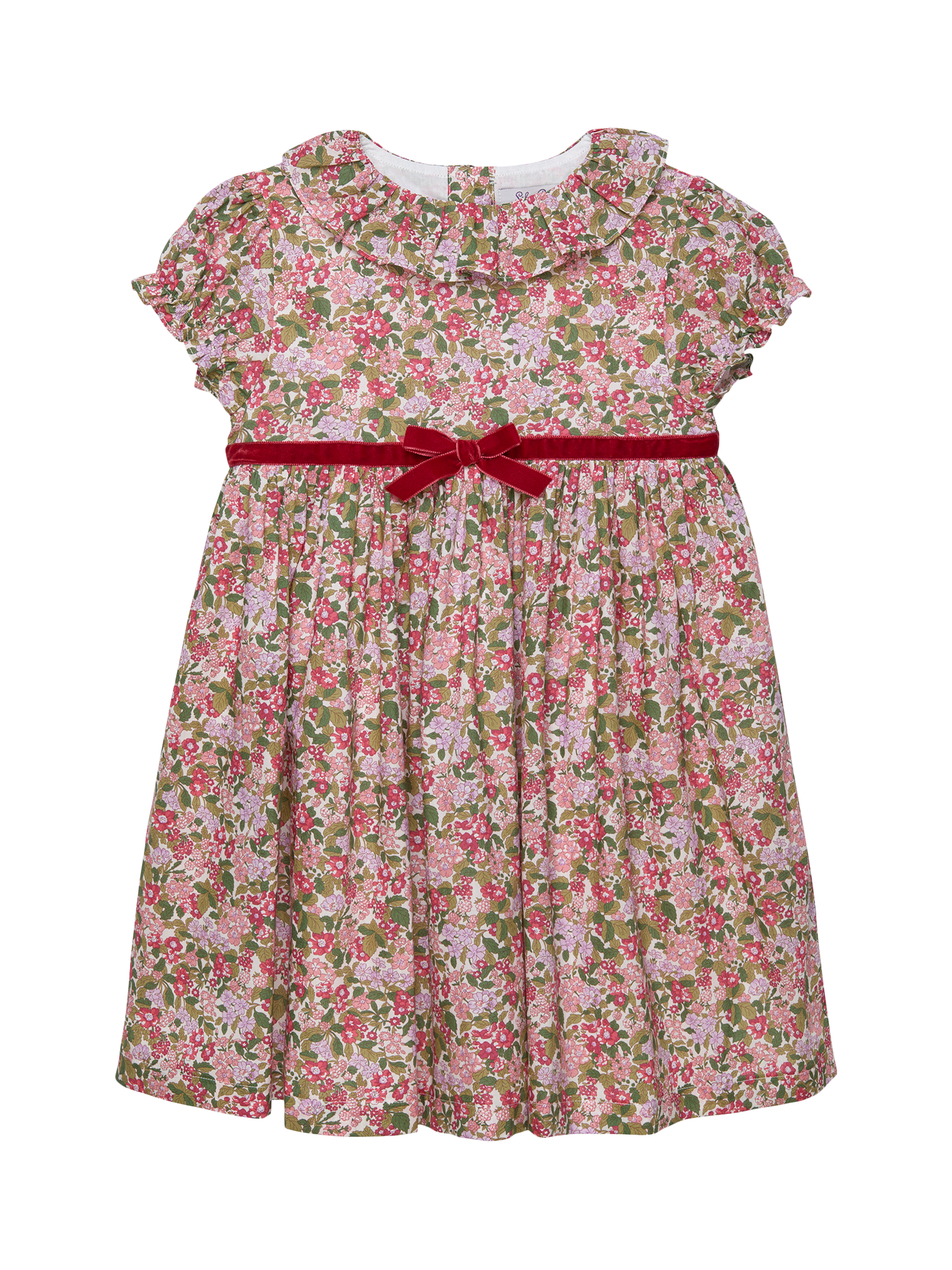 Product image 1 of 2, which shows Trotters Kids' Hedgerow Ramble Dress, Red Hedgerow, 2 years