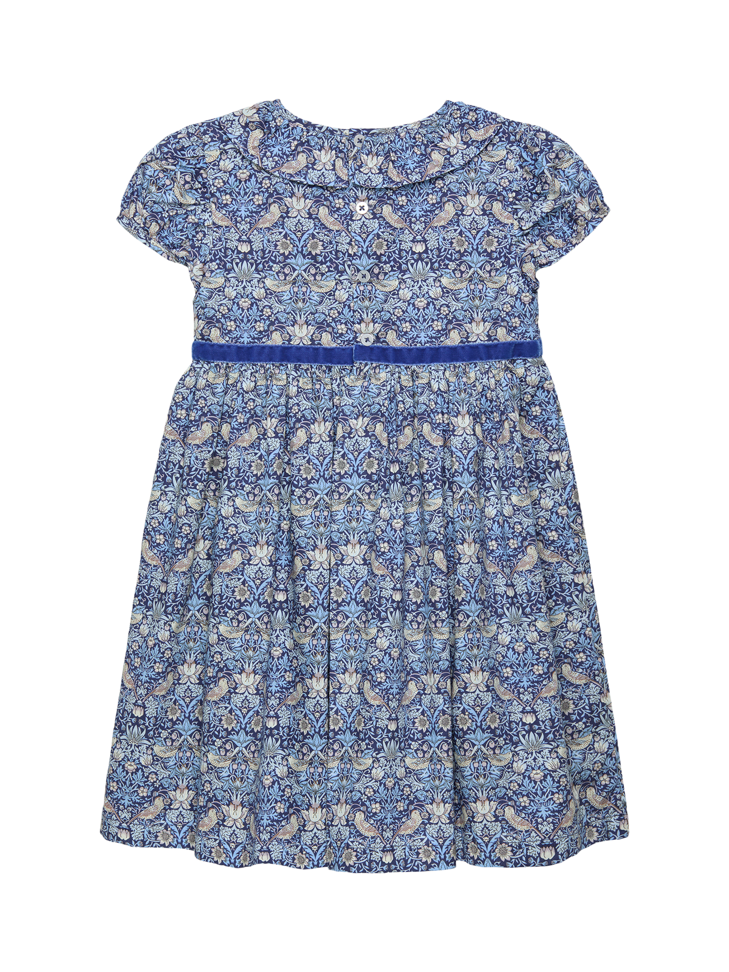 Product image 2 of 2, which shows Trotters Kids' Strawberry Thief Dress, Blue/Multi, 2 years