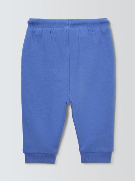 John Lewis Baby Cotton Joggers, Blue - view 2, Blue