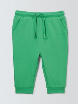 John Lewis Baby Cotton Joggers, Green, Green