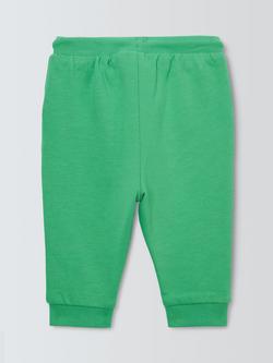 John Lewis Baby Cotton Joggers, Green - view 2, Green