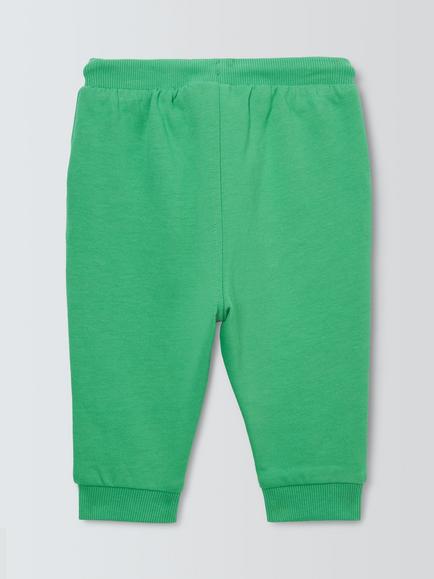 John Lewis Baby Cotton Joggers, Green - view 2, Green
